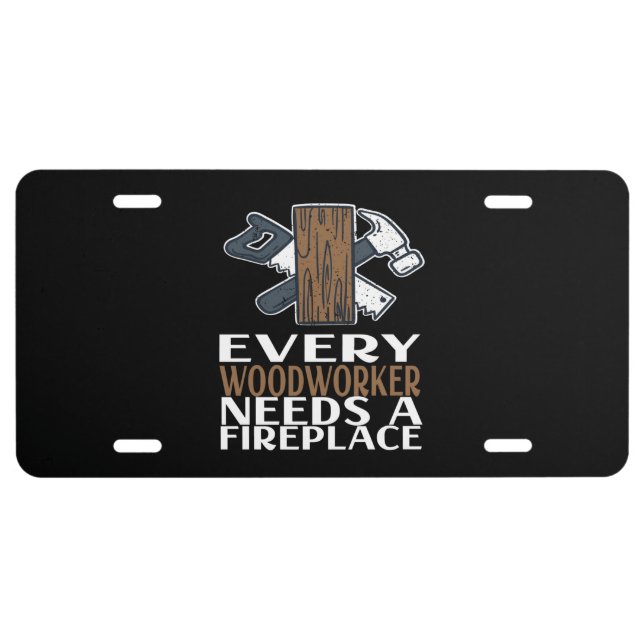 Woodworker Woodworking Gift License Plate (Front)