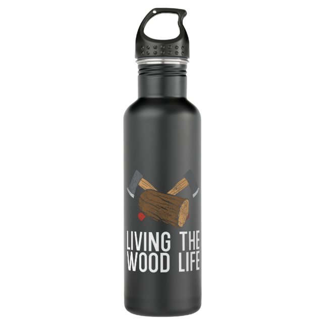 Woodworker Woodworking Gift Stainless Steel Water Bottle (Front)
