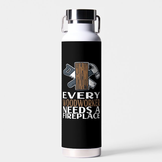 Woodworker Woodworking Gift Water Bottle (Front)