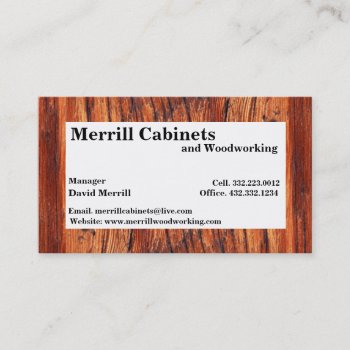 Woodworking/cabinets Business Card by crystaldream4u at Zazzle