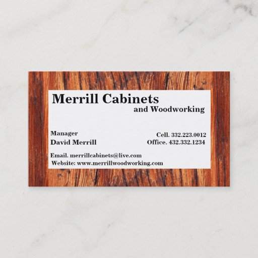 Customizable Woodworking/cabinets Business Card