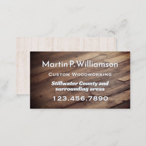 Woodworking Carpentry Wood Grain Business Card