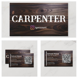 Woodworking Experts Professional Carpenter  Business Card