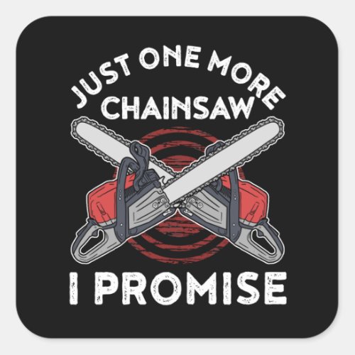 Woodworking Gift Men Lumberjack Arborist Chainsaw Square Sticker