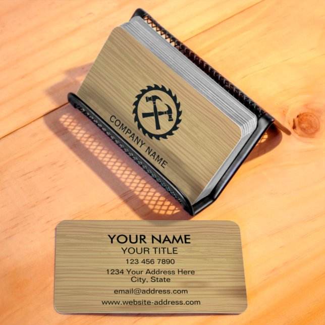 Woodworking Handyman Carpenter Wood Carving Logger Business Card (Creator Uploaded)