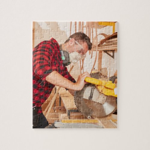 Woodworking Jigsaw Puzzle I Carpenter In Workshop