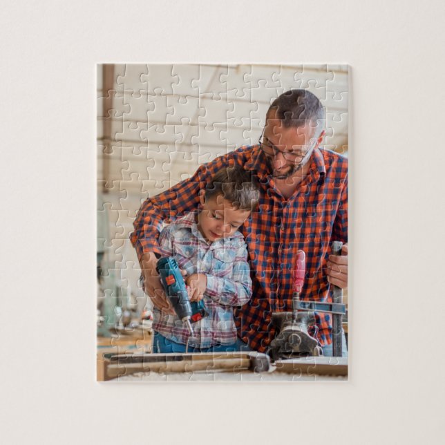 Woodworking Jigsaw PuzzlesI Father&Son at Workshop Puzzle (Vertical)