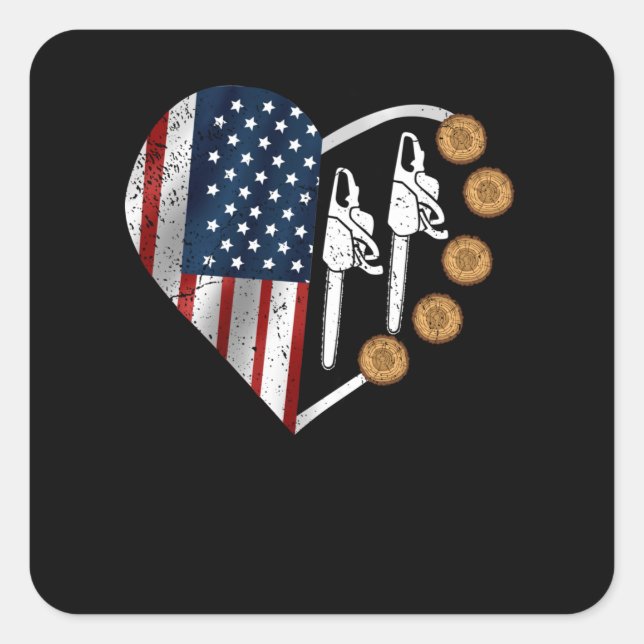 Woodworking Men Lumberjack Gifts Arborist Chainsaw Square Sticker (Front)