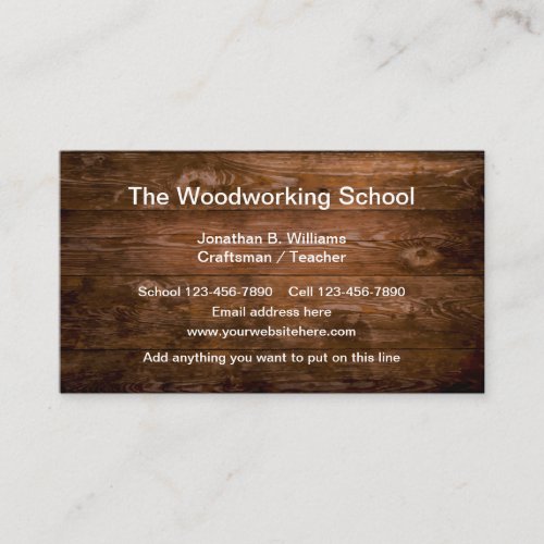 Woodworking School Business Card