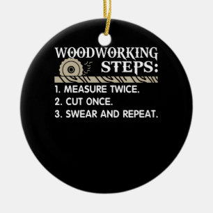 Woodworking Steps Ceramic Ornament