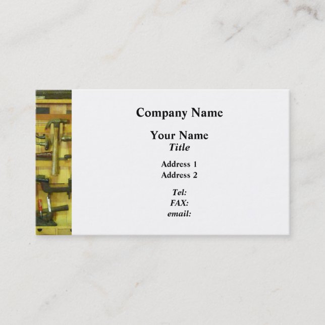 Woodworking Tools Business Card (Front)