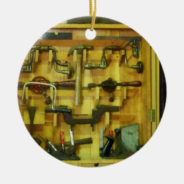 Woodworking Tools Ceramic Ornament (Front)
