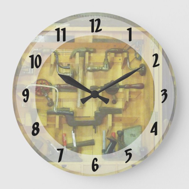 Woodworking Tools Large Clock (Front)