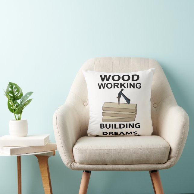 Woodworking Woodworker Carpenter  Throw Pillow (Chair)
