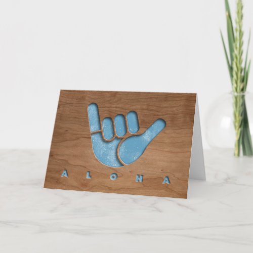 Woody Aloha Shaka Card