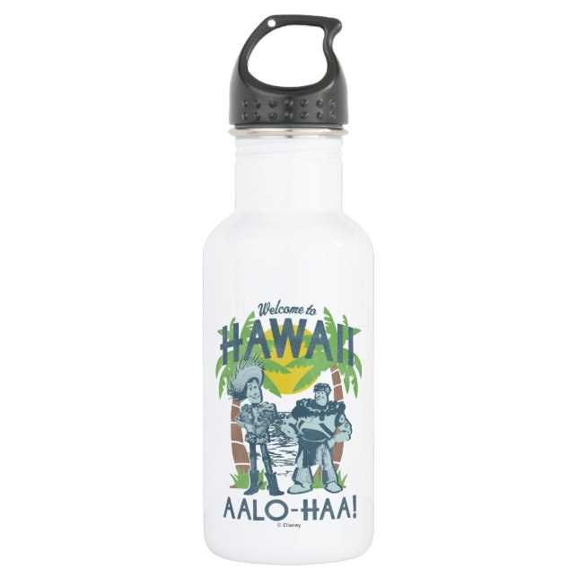 Woody and Buzz - Welcome To Hawaii Stainless Steel Water Bottle (Front)
