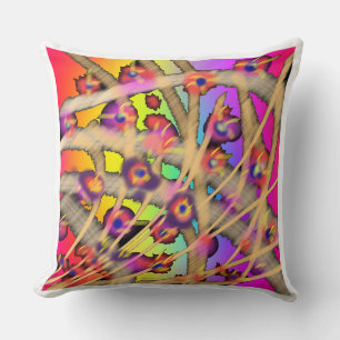 Woody Blossoms  Throw Pillow