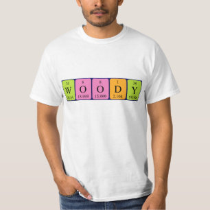 Woody periodic table name shirt
