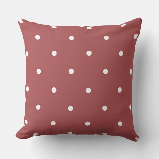 Woody Red and white dots Throw Pillow (Front)