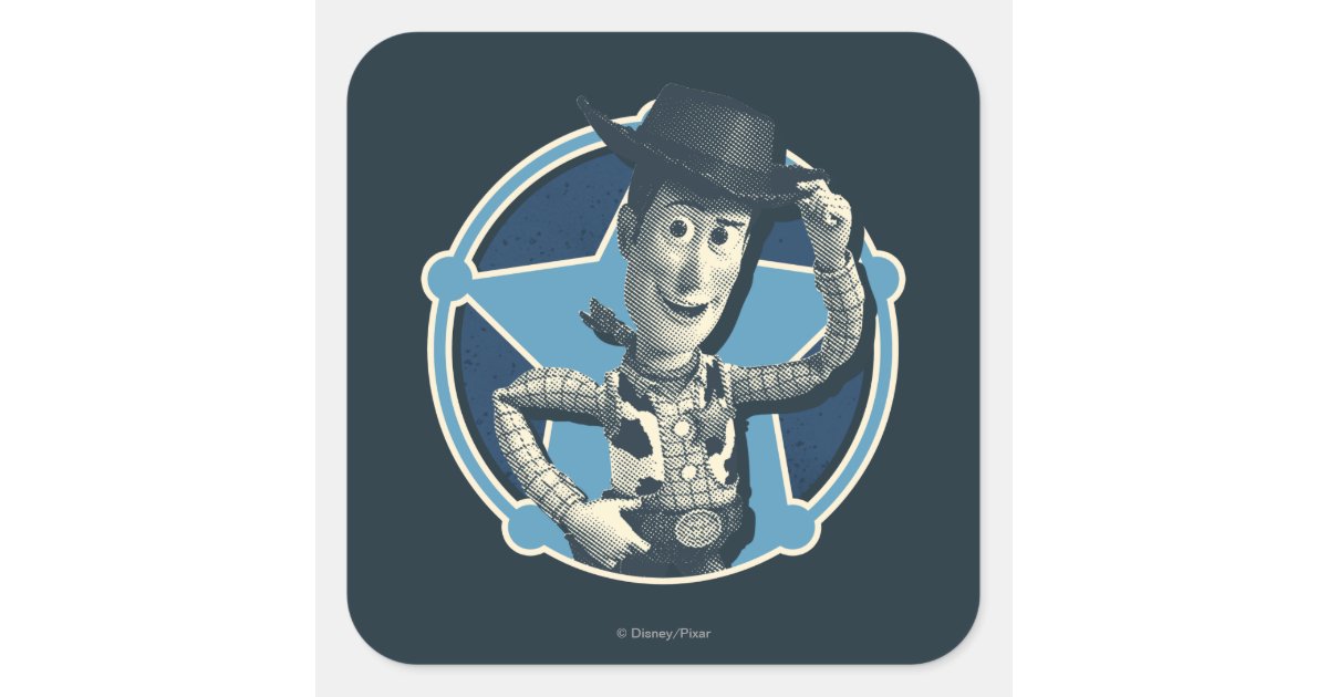 Woody Sheriff Badge Square Sticker Zazzle
