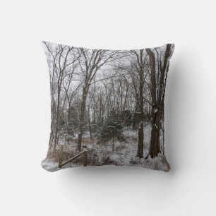 Woody Snow Day Throw Pillow
