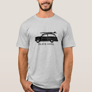 Woody Surf Wagon (black) - Old's Cool T-Shirt