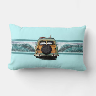 Woody Wave Surfer Hawaiian Lumbar Pillows