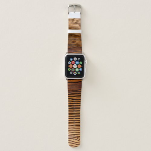 Woody Waves of Wonder _ Elegant Wood Grain Modern  Apple Watch Band