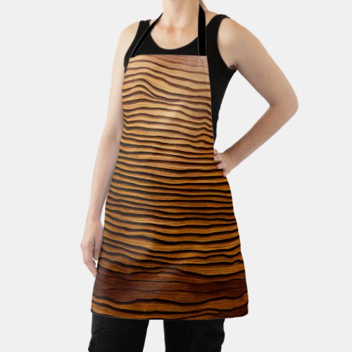 Woody Waves of Wonder _ Elegant Wood Grain Modern  Apron