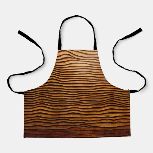 Woody Waves of Wonder _ Elegant Wood Grain Modern  Apron