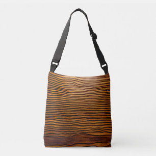 Woody Waves of Wonder - Elegant Wood Grain Modern Crossbody Bag