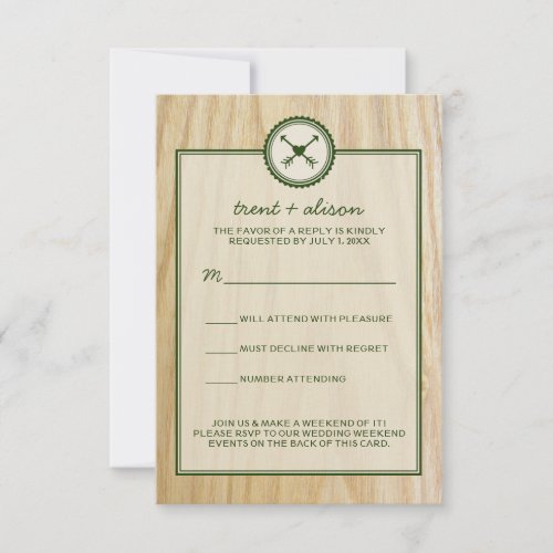 Woody Wedding &amp; Glamping RSVP Cards