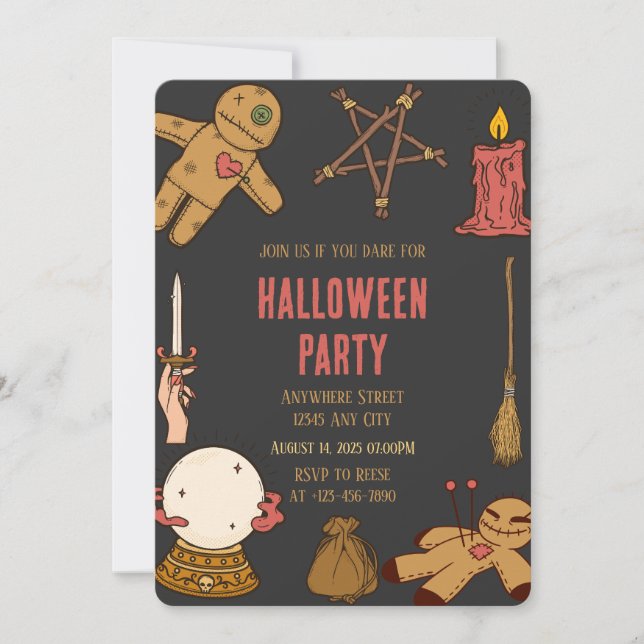 Woody Witch Crafts Halloween Party Invitation (Front)