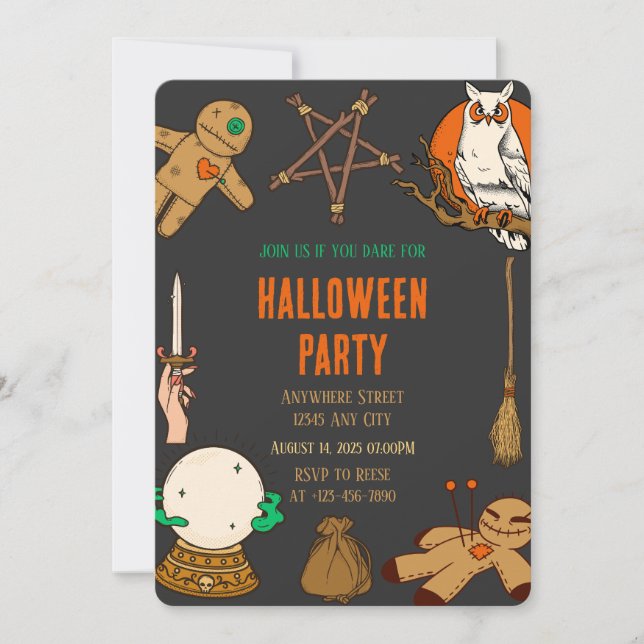 Woody Witch Crafts Halloween Party Invitation (Front)
