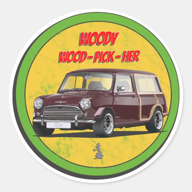 Woody Wood Sticker (Front)