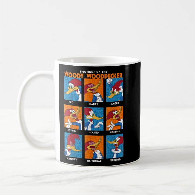 Woody Woodpecker Emotions Vintage Panel Poster  Coffee Mug (Left)