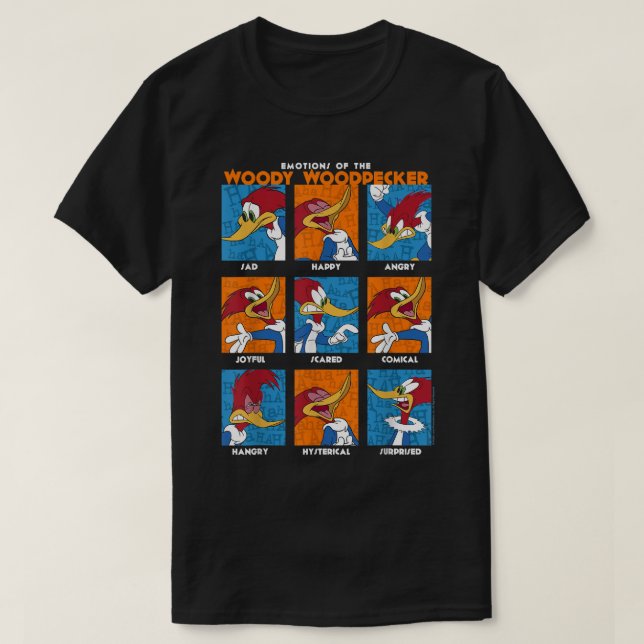 Woody Woodpecker Emotions Vintage Panel Poster  T-Shirt (Design Front)