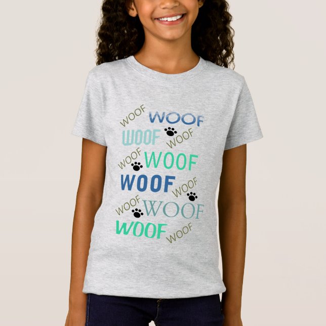 WOOF All Over With Paws Girls Tee (Front)