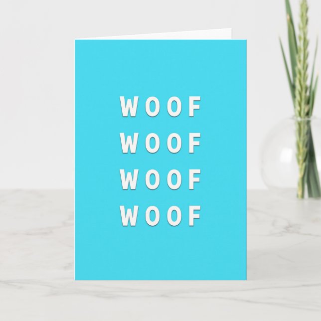 Woof Blue Pattern Fun Pet Card (Front)