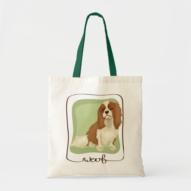 Woof Cavalier King Charles Spaniel Tote Bag (Front)