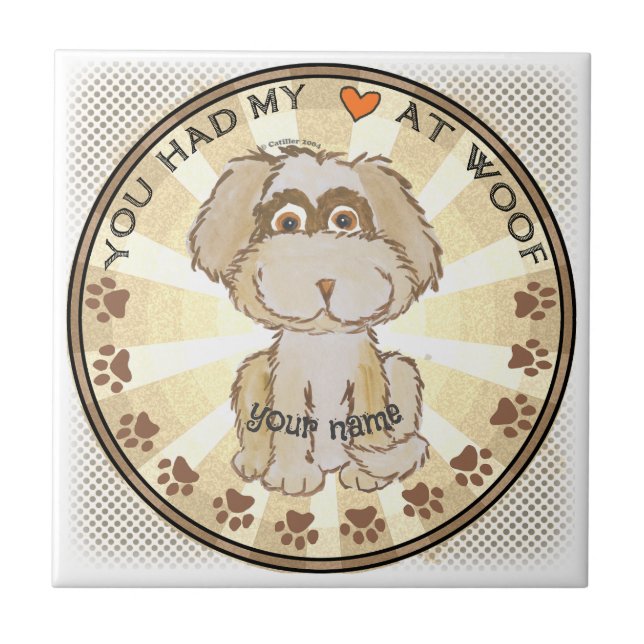 Woof Dog   Ceramic Tile (Front)