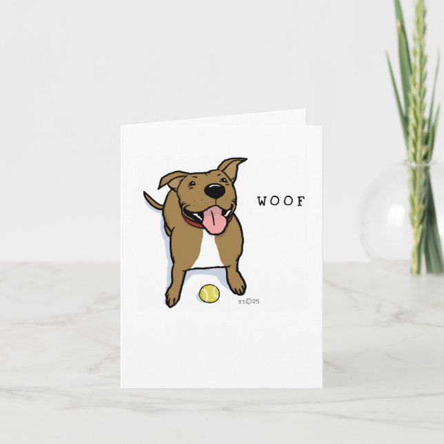 Woof Dog | Cute Big Brown Dog Thank You Card (Front)