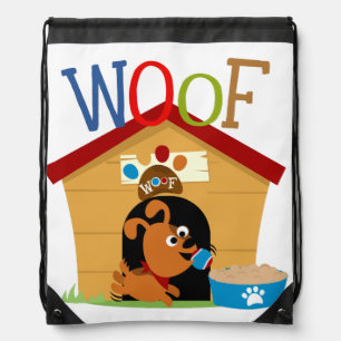 Woof Dog Drawstring Bag