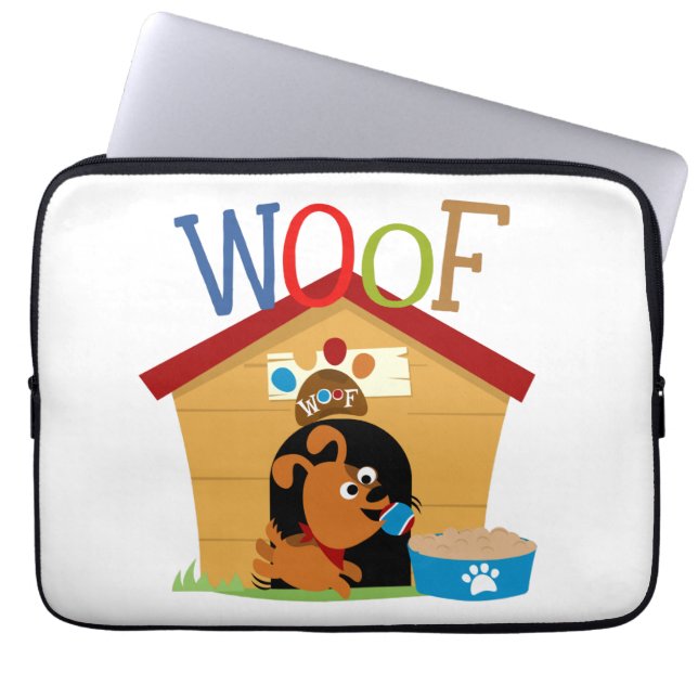 Woof Dog Laptop Sleeve (Front)