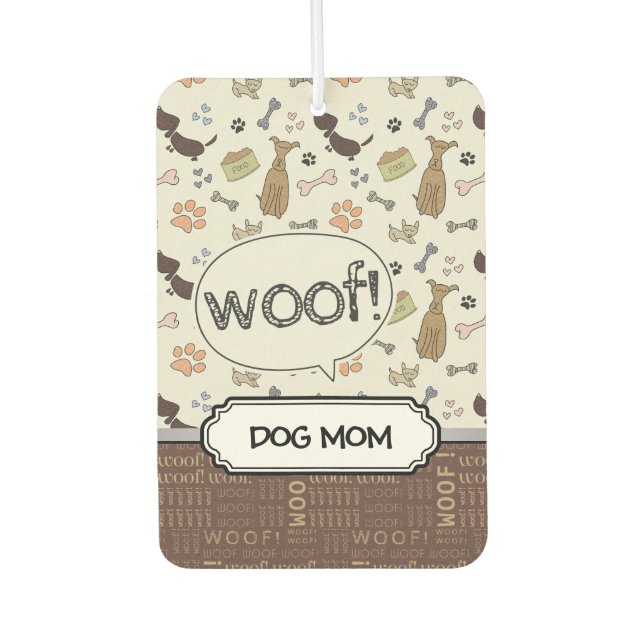 WOOF! Dog Lover - Puppies pattern personalized Air Freshener (Front)