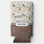 WOOF! Dog Lover - Puppies pattern personalized Seltzer Can Cooler
