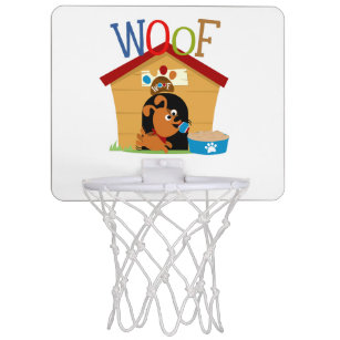 Papillon dog cartoon illustration mini basketball hoop