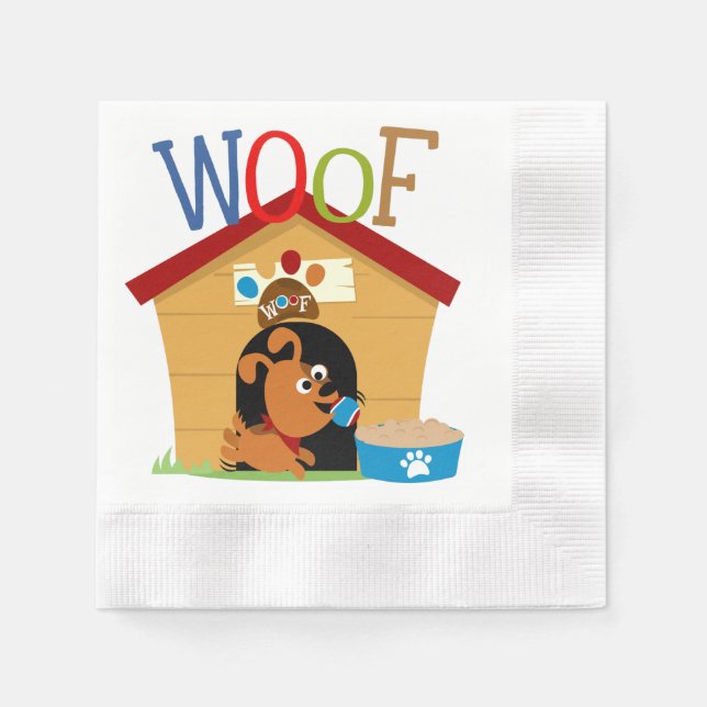 Woof Dog Paper Napkins (Front)