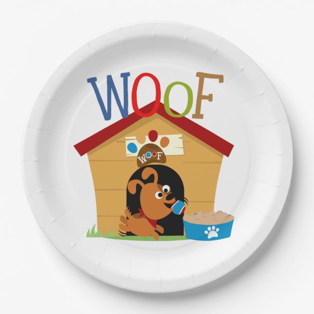 Woof Dog Paper Plates (Front)