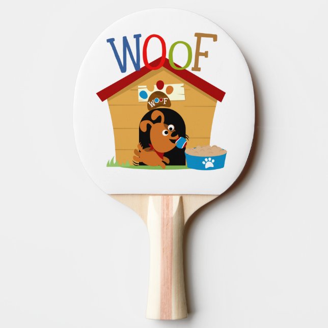 Woof Dog Ping-Pong Paddle (Back)